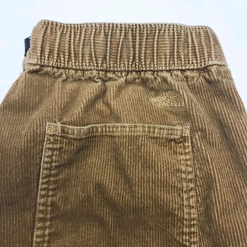 North Face Pants Cord Cordurory Size XL Brown Elastic Waist Pull-On Mens 36 x 29